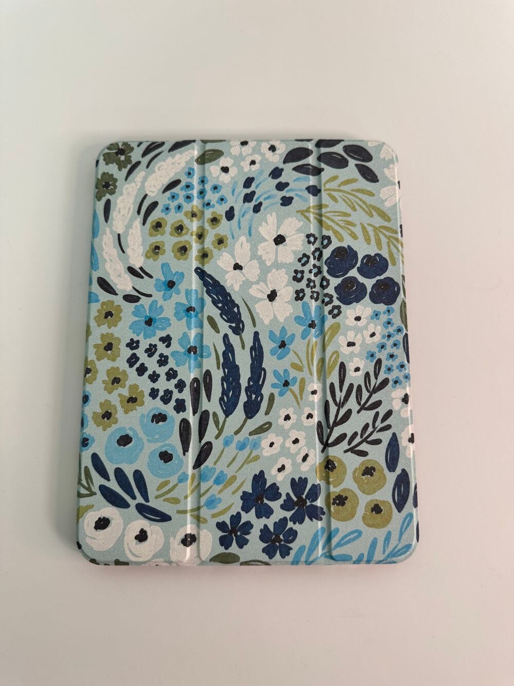 Ipad Air & Ipad Pro Blue Floral Case With Apple Pencil Holder